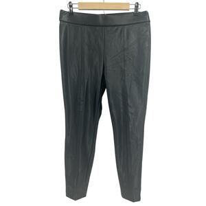 Talbots Portland Faux Leather Leggings Black 10P Ankle Length